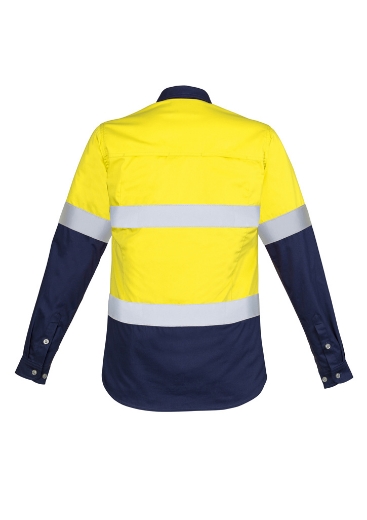 Picture of Syzmik, Womens Hi Vis Spliced Industrial L/S Shirt - Hoop Taped